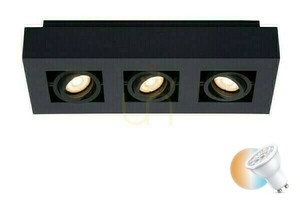 Downlight Lucide XIRAX svart 3xGU10 LED dimbar 09119/16/30 small 0