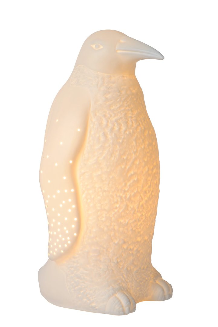Kontrollera Barnlampa Lucide Pinguin vit porslin E14 25W 13532/01/31 Barnlampa Lucide Pinguin vit porslin E14 25W 13532/01/31