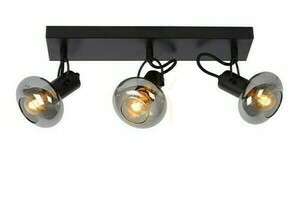 Taklampa med spotar Lucide MADEE 17993/03/30 3xE14 svart, rökglasskärmar, 38 cm small 0