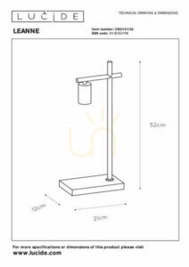 Lucide LEANNE svart metall bordslampa 21521/01/30 small 8