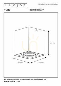 Downlight Lucide Tube svart GU10 1x50W 82953/01/30 small 7