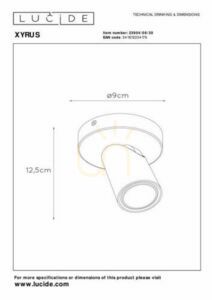 Spotlight Lucide XYRUS svart aluminium LED 5W GU10 23954/06/30 small 5