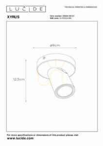 Spotlight Lucide XYRUS vit LED dimbar GU10 9 cm 23954/06/31 small 4