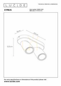Lucide XYRUS svart spotlight 2-ljus LED GU10 dimbar 23954/11/30 small 5