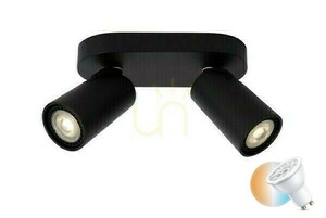 Lucide XYRUS svart spotlight 2-ljus LED GU10 dimbar 23954/11/30 small 0