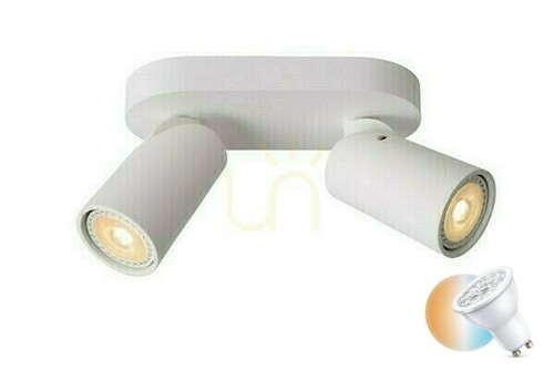 Kontrollera Spotlight Lucide XYRUS vit aluminium LED GU10 2-ljus 23954/11/31