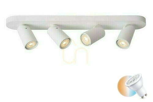 Kontrollera Spotlights Lucide Xyrus vit 4-ljus LED plafonds 23954/21/31