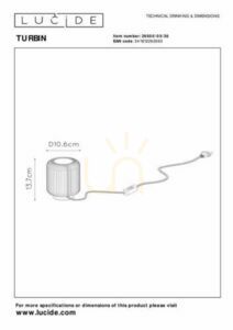 Lucide TURBIN bordslampa grå aluminium LED 400 lm 3000K 26500/05/36 small 4