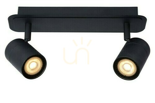 Kontrollera Plafond Lucide LENNERT svart 2x GU10 IP44 LED 26958/10/30
