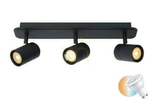 Kontrollera Lucide LENNERT svart LED-plafond IP44 3-ljus 40 cm 26958/15/30