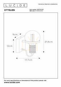 Vägglampa Lucide OTTELIEN svart guld stål E27 30271/01/30 small 6