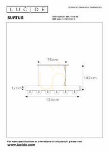 Lucide SURTUS svart industriell pendellampa 6-arm E27 30474/06/30 small 7