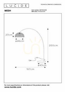 Golvlampa Lucide MESH svart stål 200 cm 30773/01/30 small 8