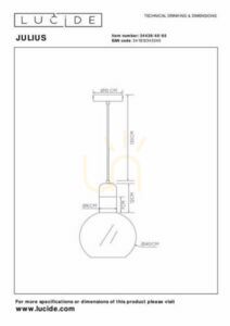 Lucide Julius taklampa guld glas 40 cm 34438/40/65 small 7