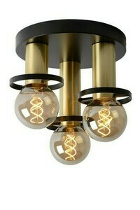 Plafond Lucide ANAKA svart guld stål 3-ljus E27 30 cm 45179/13/30 small 0