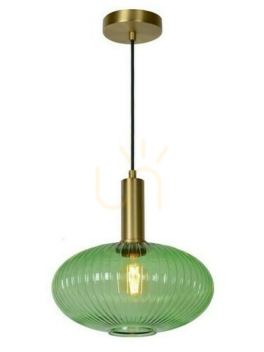 Kontrollera Hänglampa Lucide MALOTO grön glas 30 cm 45386/30/33