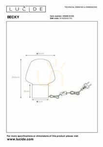 Lucide Becky bordslampa grå glas E27 20 cm 45569/01/65 small 3