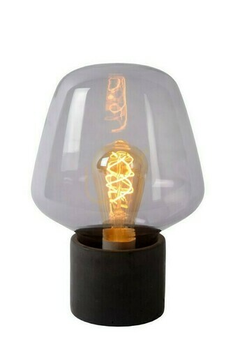 Kontrollera Lucide Becky bordslampa grå glas E27 20 cm 45569/01/65
