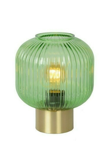Kontrollera Bordslampa Lucide MALOTO grön glas retro E27 24,5 cm 45586/20/33