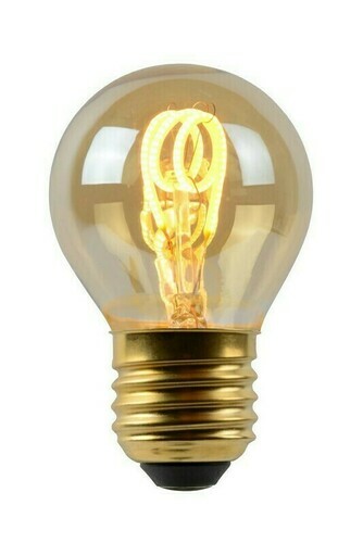 Kontrollera LED-lampa Lucide Amber Glas E27 3W 2200K Dimmbar 49045/03/62