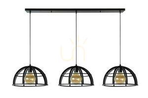 Pendellampa Lucide DIKRA svart metall 3-ljus E27 76464/03/30 small 1