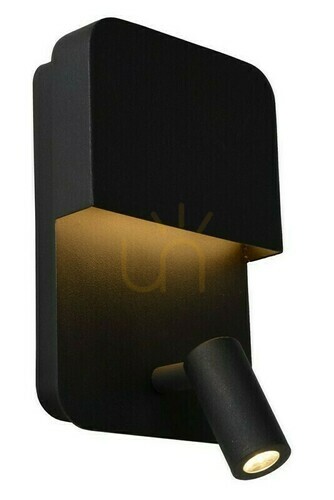 Kontrollera Vägglampa Lucide Boxer svart LED 2 ljuspunkter 79200/08/30