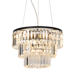 Zuma Line TIFANNY P17127-4 kristallpendel, svart, 4×E14, Ø40 cm small 1