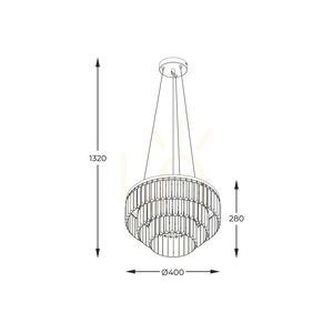 Zuma Line TIFANNY P17127-4 kristallpendel, svart, 4×E14, Ø40 cm small 2