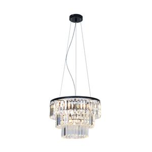 Zuma Line TIFANNY P17127-4 kristallpendel, svart, 4×E14, Ø40 cm small 0