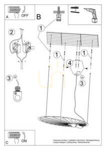 Taklampa LEHDET svart Thoro small 12