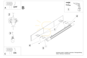 Loft vägglampa VALO svart - THORO small 13