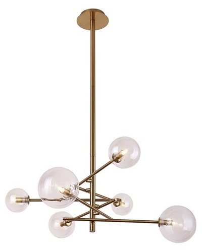 Kontrollera Pendant Light Max Light Lollipop P0294 Brass 6-Light Glass Metal