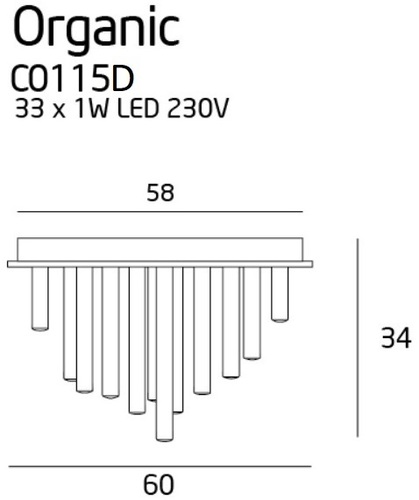 Kontrollera Plafond Max Light Organic krom LED dimbar 60 cm C0115D