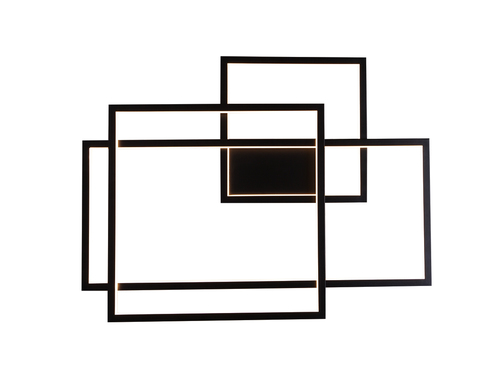 Kontrollera GEOMETRIC W0233D vägglampa, svart, LED 45 W 2700 lm 3000 K, dimbar, 70 x 54 cm