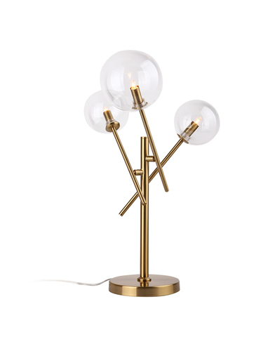 Kontrollera Bordslampa Max Light Lollipop T0035 mässing 3-ljus metall glas