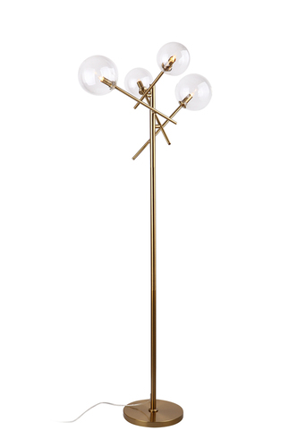 Kontrollera Golvlampa Max Light Lollipop F0042 mässing 4 ljuspunkter