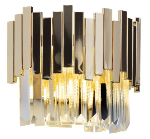 Kontrollera Vägglampa Max Light Trend W0251 guld 3-ljus metall glas