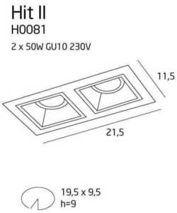 Inbyggd armatur Max Light HIT II H0091 svart 2xGU10 2 Inbyggd armatur Max Light HIT II H0091 svart 2xGU10 small 2