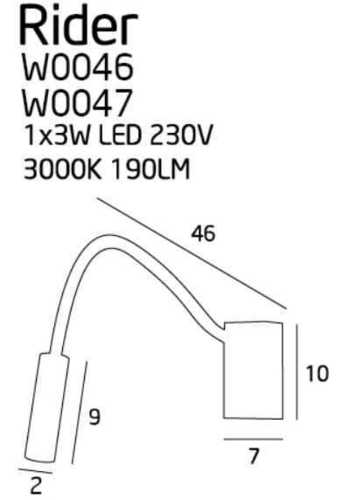 Kontrollera Vägglampa Max Light RIDER svart LED 46 cm W0046