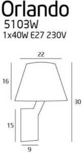 Vägglampa Max Light Orlando svart satin 30 cm 5103W/BLNM small 1