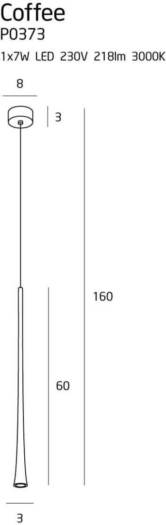Utsikt Pendellampa Max Light Coffee P0373 svart LED 160 cm Pendellampa Max Light Coffee P0373 svart LED 160 cm