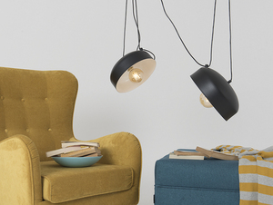 Hängande lampa POPO FLAT L 2 - svart small 1