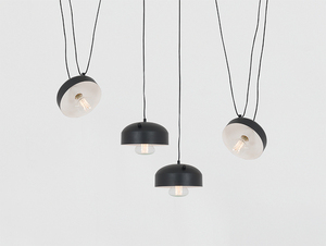 Hängande lampa POPO FLAT 4 - svart small 0