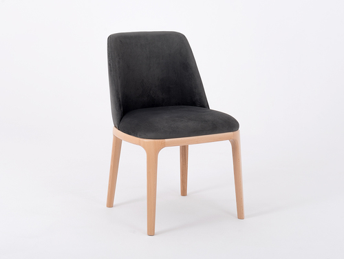 Kontrollera Modern stol LULU med stoppning, bok, grå beige
