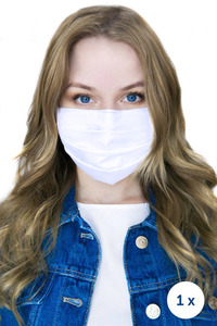 Vit - Återanvändbar filtermask i bomull 1 st vit small 0