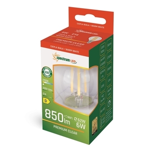LED-klotlampa E14 6 W 850 lm 2700 K klar, COG-filament small 1