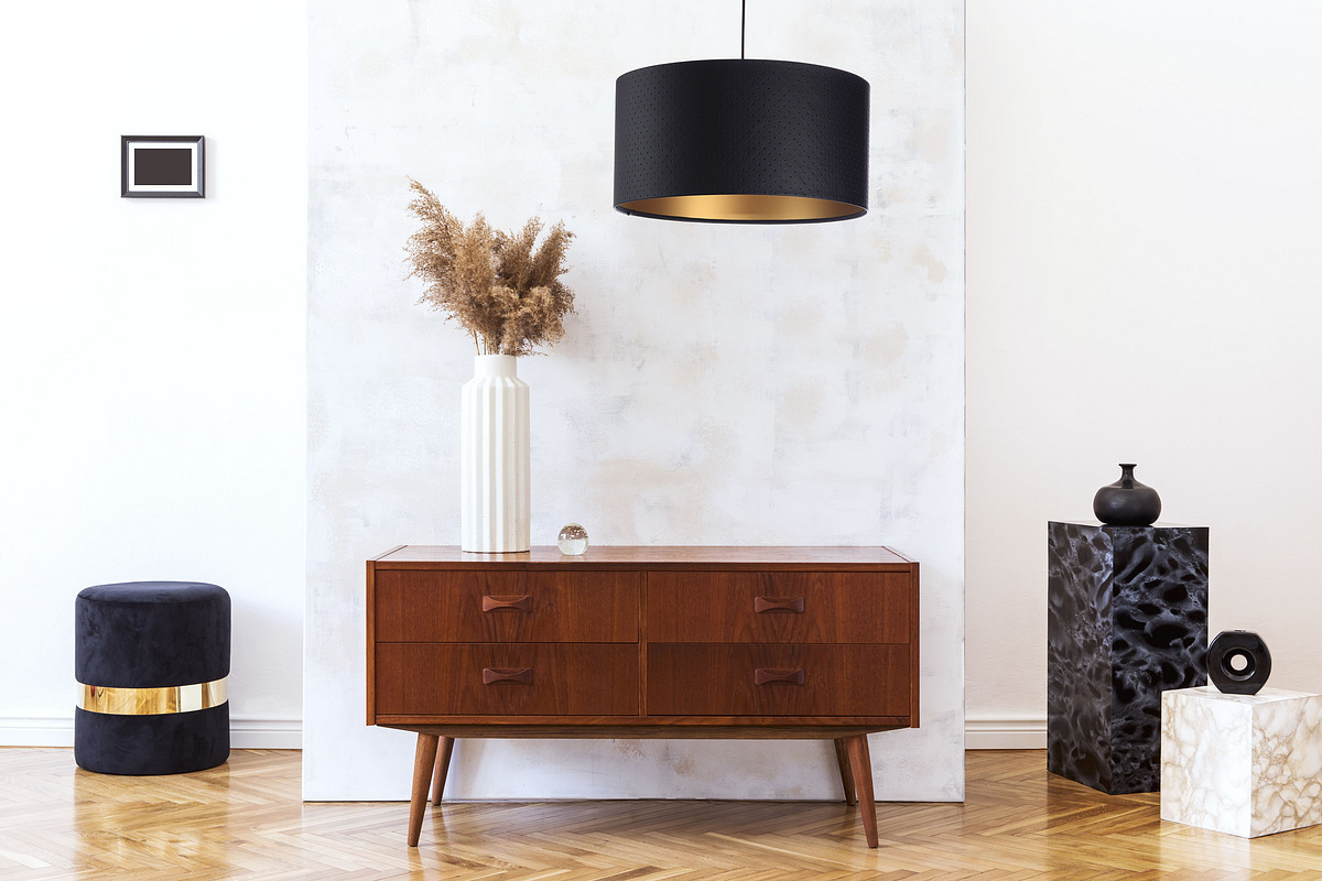 Kontrollera Hängande lampa ovanför bordet Läder E27 60W quiltad svart guld Hängande lampa ovanför bordet Läder E27 60W quiltad svart guld