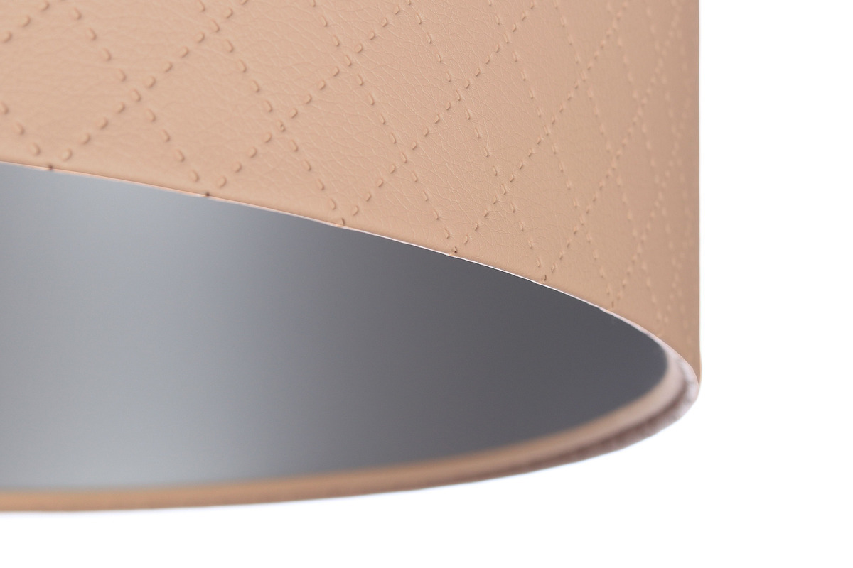 Utsikt Taklampa för sovrum Läder E27 60W quiltad lax silver Taklampa för sovrum Läder E27 60W quiltad lax silver