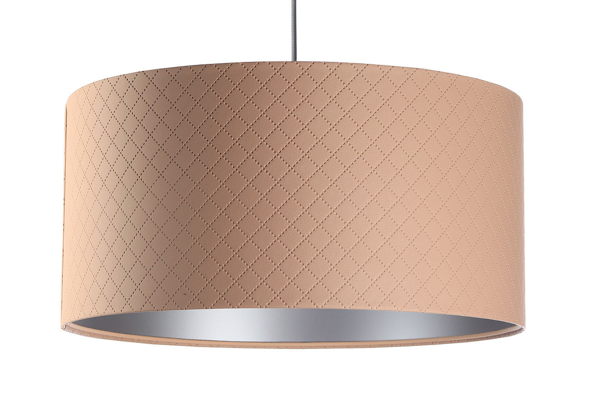 Utsikt Taklampa för sovrum Läder E27 60W quiltad lax silver Taklampa för sovrum Läder E27 60W quiltad lax silver