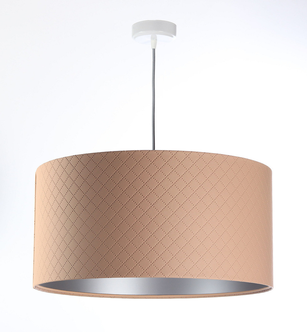 Kontrollera Taklampa för sovrum Läder E27 60W quiltad lax silver Taklampa för sovrum Läder E27 60W quiltad lax silver